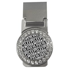 Sleep Work Love And Have Fun Typographic Pattern Money Clips (cz) 