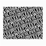 Sleep Work Love And Have Fun Typographic Pattern Small Glasses Cloth Front