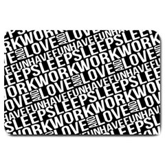 Sleep Work Love And Have Fun Typographic Pattern Large Doormat  by dflcprintsclothing