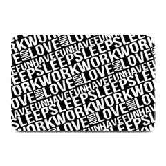 Sleep Work Love And Have Fun Typographic Pattern Plate Mats by dflcprintsclothing