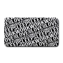 Sleep Work Love And Have Fun Typographic Pattern Medium Bar Mats by dflcprintsclothing