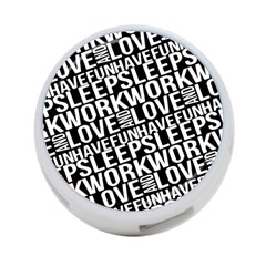 Sleep Work Love And Have Fun Typographic Pattern 4-port Usb Hub (two Sides) by dflcprintsclothing