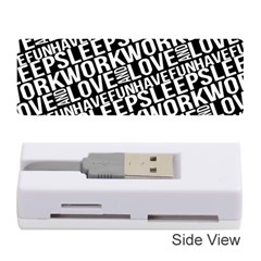 Sleep Work Love And Have Fun Typographic Pattern Memory Card Reader (stick) by dflcprintsclothing