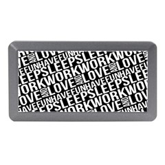 Sleep Work Love And Have Fun Typographic Pattern Memory Card Reader (mini) by dflcprintsclothing