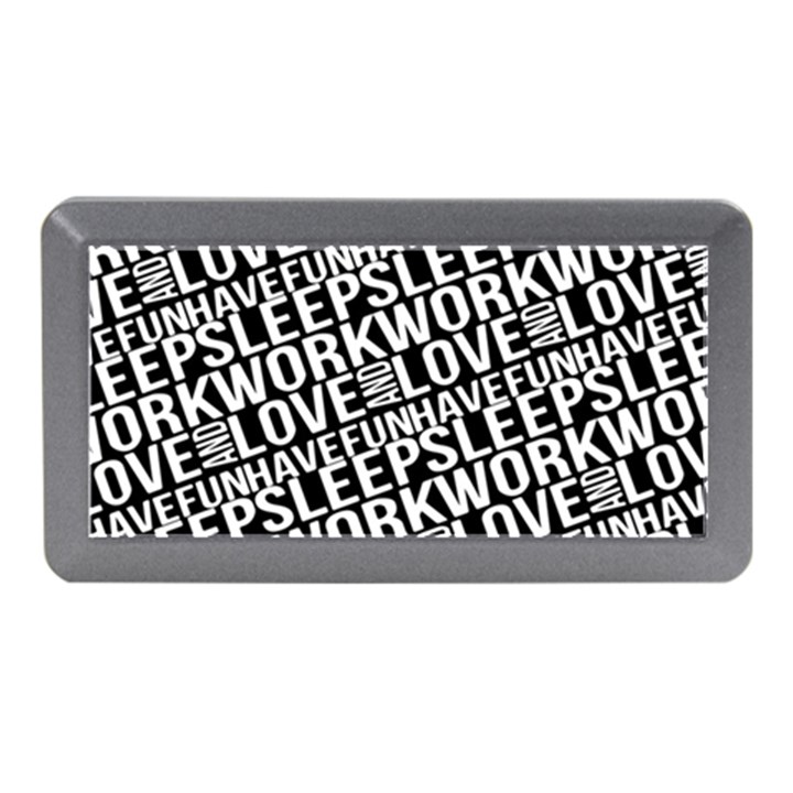 Sleep Work Love And Have Fun Typographic Pattern Memory Card Reader (Mini)