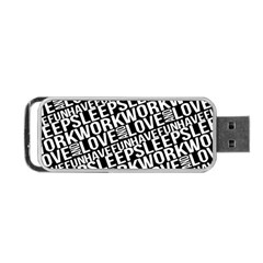 Sleep Work Love And Have Fun Typographic Pattern Portable Usb Flash (one Side) by dflcprintsclothing