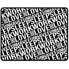 Sleep Work Love And Have Fun Typographic Pattern Double Sided Fleece Blanket (medium)  by dflcprintsclothing