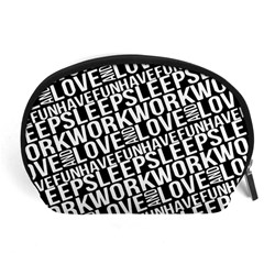 Sleep Work Love And Have Fun Typographic Pattern Accessory Pouch (large)