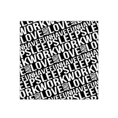 Sleep Work Love And Have Fun Typographic Pattern Satin Bandana Scarf by dflcprintsclothing