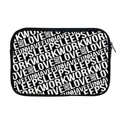 Sleep Work Love And Have Fun Typographic Pattern Apple Macbook Pro 17  Zipper Case by dflcprintsclothing