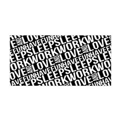 Sleep Work Love And Have Fun Typographic Pattern Yoga Headband