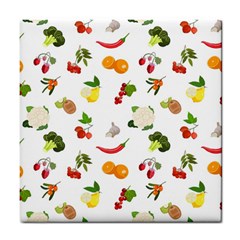 Fruits, Vegetables And Berries Tile Coaster by SychEva