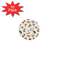 Fruits, Vegetables And Berries 1  Mini Buttons (10 Pack)  by SychEva