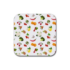 Fruits, Vegetables And Berries Rubber Coaster (square)  by SychEva