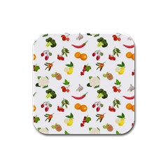 Fruits, Vegetables And Berries Rubber Square Coaster (4 Pack)  by SychEva