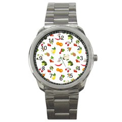 Fruits, Vegetables And Berries Sport Metal Watch by SychEva