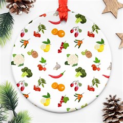 Fruits, Vegetables And Berries Round Ornament (two Sides) by SychEva