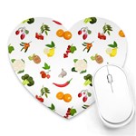 Fruits, Vegetables And Berries Heart Mousepads Front