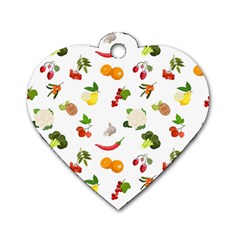 Fruits, Vegetables And Berries Dog Tag Heart (one Side) by SychEva