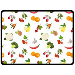 Fruits, Vegetables And Berries Fleece Blanket (large)  by SychEva