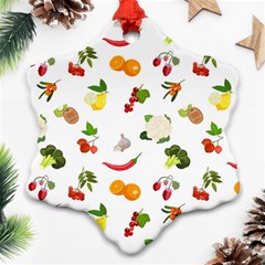 Fruits, Vegetables And Berries Snowflake Ornament (two Sides) by SychEva