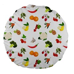 Fruits, Vegetables And Berries Large 18  Premium Round Cushions by SychEva