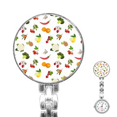 Fruits, Vegetables And Berries Stainless Steel Nurses Watch by SychEva