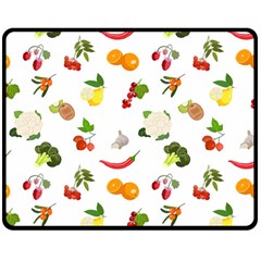 Fruits, Vegetables And Berries Double Sided Fleece Blanket (medium)  by SychEva