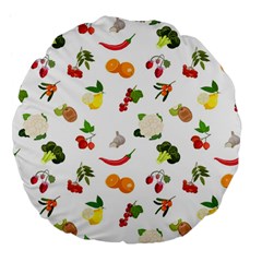 Fruits, Vegetables And Berries Large 18  Premium Flano Round Cushions by SychEva