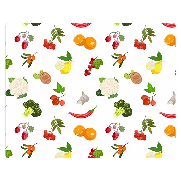 Fruits, Vegetables And Berries Double Sided Flano Blanket (Medium) 