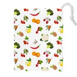 Fruits, Vegetables And Berries Drawstring Pouch (5XL) Front