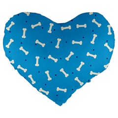 Dog Love Large 19  Premium Flano Heart Shape Cushions by designsbymallika