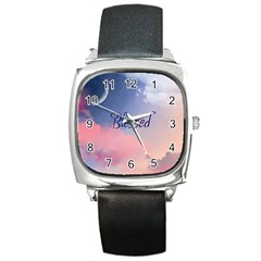 Blessed Square Metal Watch by designsbymallika