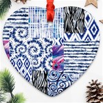 Blue Pastel Print Ornament (Heart) Front