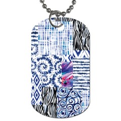 Blue Pastel Print Dog Tag (two Sides) by designsbymallika