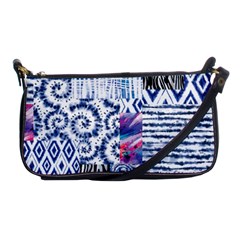 Blue Pastel Print Shoulder Clutch Bag by designsbymallika