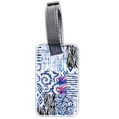 Blue Pastel Print Luggage Tag (two Sides) by designsbymallika