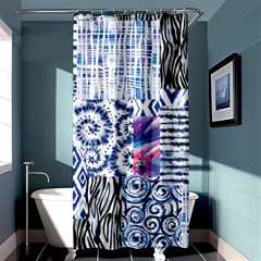 Blue Pastel Print Shower Curtain 36  X 72  (stall)  by designsbymallika