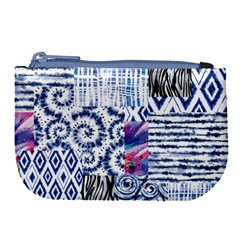 Blue Pastel Print Large Coin Purse