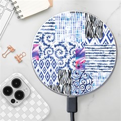 Blue Pastel Print Wireless Charger by designsbymallika