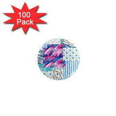 Blue Wavespastel 1  Mini Magnets (100 Pack)  by designsbymallika