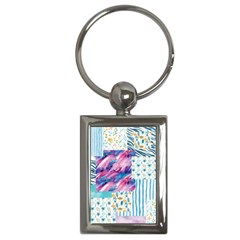 Blue Wavespastel Key Chain (rectangle) by designsbymallika