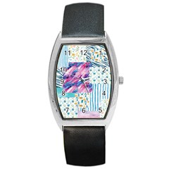 Blue Wavespastel Barrel Style Metal Watch by designsbymallika