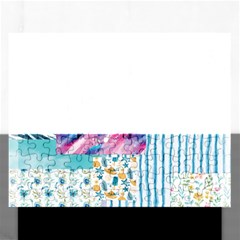 Blue Wavespastel Rectangular Jigsaw Puzzl by designsbymallika