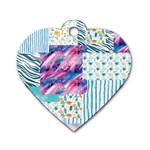 Blue Wavespastel Dog Tag Heart (Two Sides) Back