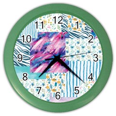 Blue Wavespastel Color Wall Clock by designsbymallika