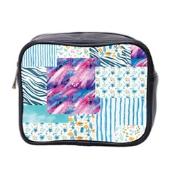 Blue Wavespastel Mini Toiletries Bag (two Sides) by designsbymallika