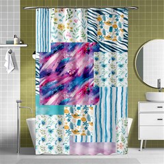 Blue Wavespastel Shower Curtain 48  X 72  (small)  by designsbymallika