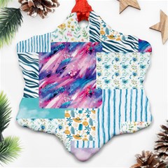 Blue Wavespastel Snowflake Ornament (two Sides) by designsbymallika