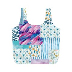 Blue Wavespastel Full Print Recycle Bag (m) by designsbymallika